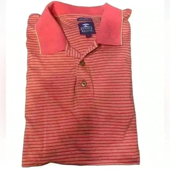 Pebble Beach Performance Mens Polo Golf Shirt Size Large Light Blue Button - Picture 1 of 11